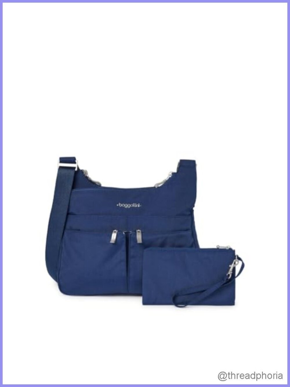 Nylon Crossbody Handbag with RFID Blocking Wristlet, Water Resistant